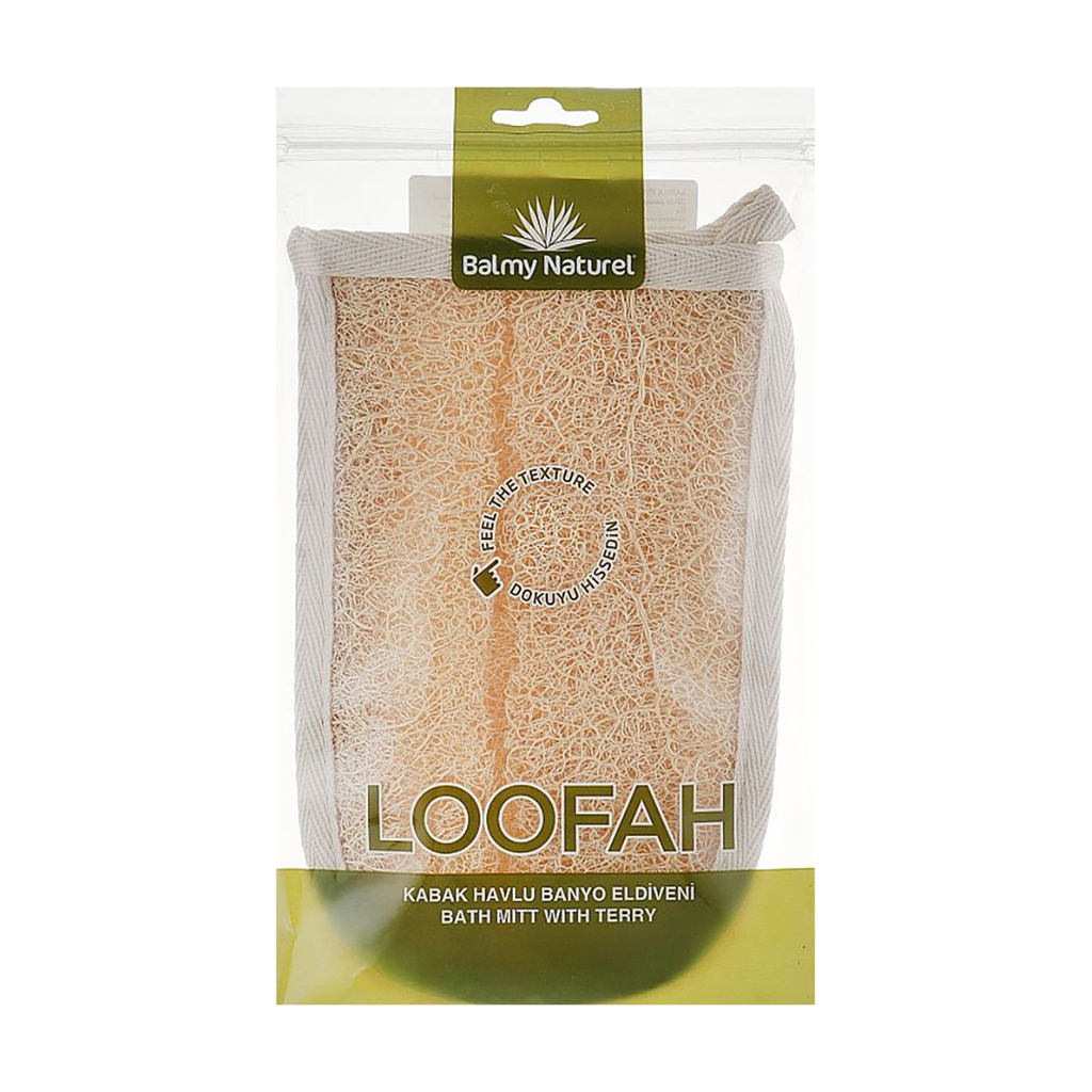 Масажна рукавиця Balmy Naturel Bath Mitt двостороння, з махри та люфи (11011)
